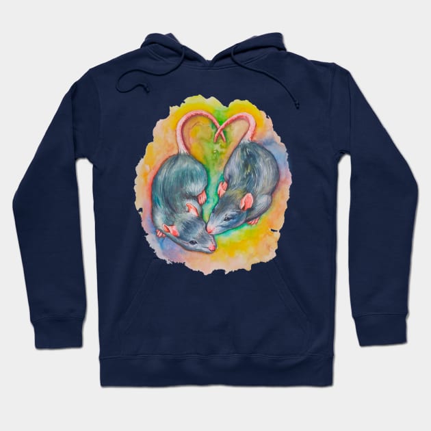 The watercolor rats (mouses) Hoodie by LilianaTikage